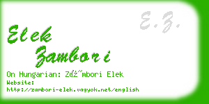 elek zambori business card